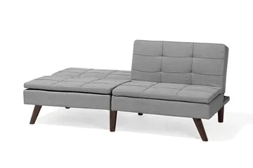 Ronne 2-sits Bäddbar Rektangulär Bäddsoffa i Tyg med Träben - Grå - Möbler - Soffa - Bäddsoffa - 3 sits bäddsoffa