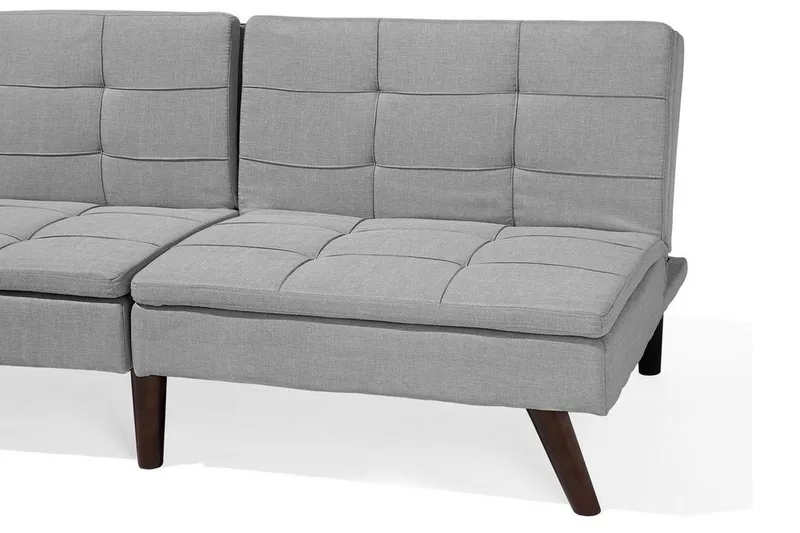 Ronne 2-sits Bäddbar Rektangulär Bäddsoffa i Tyg med Träben - Grå - Möbler - Soffa - Bäddsoffa - 3 sits bäddsoffa