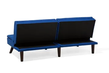 Ronne 2-sits Fällbar Rektangulär Bäddsoffa i Tyg med Träben - Blå - Möbler - Soffa - Bäddsoffa - 3 sits bäddsoffa