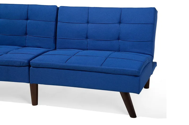 Ronne 2-sits Fällbar Rektangulär Bäddsoffa i Tyg med Träben - Blå - Möbler - Soffa - Bäddsoffa - 3 sits bäddsoffa