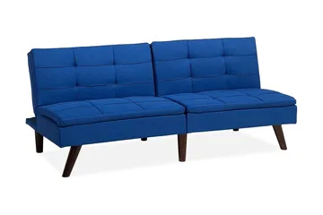 Ronne 2-sits Fällbar Rektangulär Bäddsoffa i Tyg med Träben - Blå - Möbler - Soffa - Bäddsoffa - 3 sits bäddsoffa