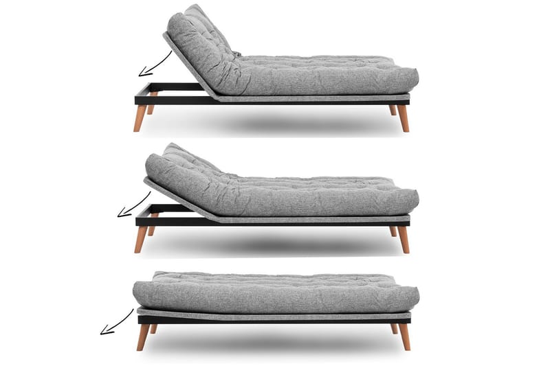 Saki Bäddsoffa - Ljusgrå - Möbler - Soffa - Bäddsoffa - 3 sits bäddsoffa