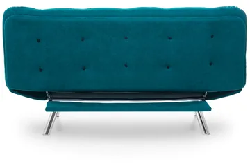 Sandee 3-sits Fällbar Längsbäddad Bäddsoffa 130x200 cm i Tyg - Petrolblå - Möbler - Soffa - Bäddsoffa - 3 sits bäddsoffa