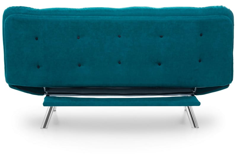 Sandee 3-sits Fällbar Längsbäddad Bäddsoffa 130x200 cm i Tyg - Petrolblå - Möbler - Soffa - Bäddsoffa - 3 sits bäddsoffa