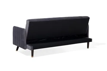 Senja 2-sits Bäddsoffa 200 cm i Sammet med Träben - Grå - Möbler - Soffa - Bäddsoffa - 3 sits bäddsoffa