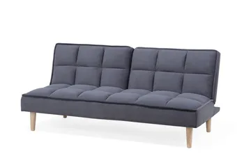 Siljan 3-sits Kvadratsydd Bäddsoffa 177 cm i Sammet - Grå - Möbler - Soffa - Bäddsoffa - 3 sits bäddsoffa
