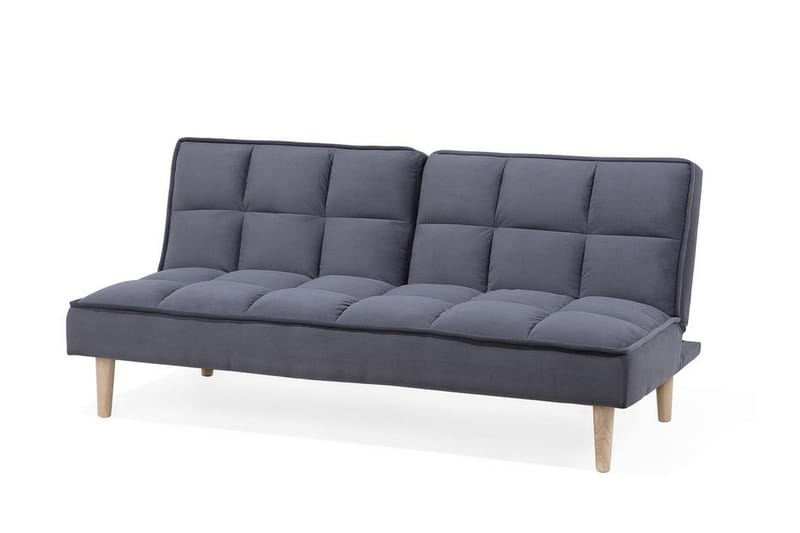 Siljan 3-sits Kvadratsydd Bäddsoffa 177 cm i Sammet - Grå - Möbler - Soffa - Bäddsoffa - 3 sits bäddsoffa