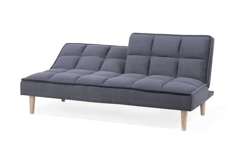 Siljan 3-sits Kvadratsydd Bäddsoffa 177 cm i Sammet - Grå - Möbler - Soffa - Bäddsoffa - 3 sits bäddsoffa
