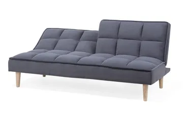 Siljan 3-sits Kvadratsydd Bäddsoffa 177 cm i Sammet - Grå - Möbler - Soffa - Bäddsoffa - 3 sits bäddsoffa