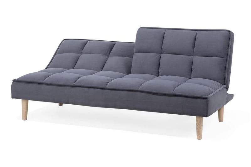 Siljan 3-sits Kvadratsydd Bäddsoffa 177 cm i Sammet - Grå - Möbler - Soffa - Bäddsoffa - 3 sits bäddsoffa