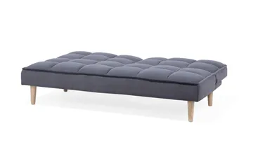 Siljan 3-sits Kvadratsydd Bäddsoffa 177 cm i Sammet - Grå - Möbler - Soffa - Bäddsoffa - 3 sits bäddsoffa