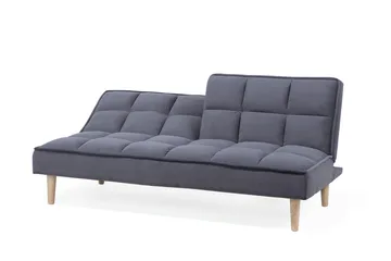 Siljan 3-sits Kvadratsydd Bäddsoffa 177 cm i Sammet - Grå - Möbler - Soffa - Bäddsoffa - 3 sits bäddsoffa