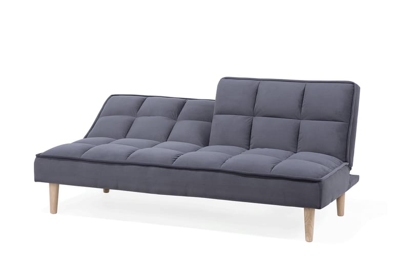 Siljan 3-sits Kvadratsydd Bäddsoffa 177 cm i Sammet - Grå - Möbler - Soffa - Bäddsoffa - 3 sits bäddsoffa