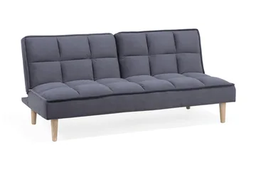 Siljan 3-sits Kvadratsydd Bäddsoffa 177 cm i Sammet - Grå - Möbler - Soffa - Bäddsoffa - 3 sits bäddsoffa