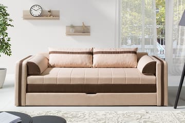 Soffa Euforia 222x75x77 cm - Beige - Möbler - Soffa - Bäddsoffa - 3 sits bäddsoffa