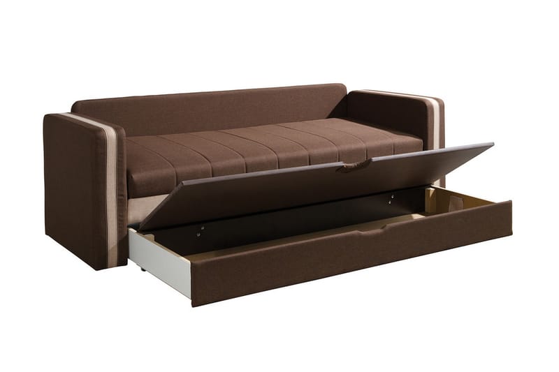 Soffa Euforia 222x75x77 cm - Brun - 3 sits bäddsoffa