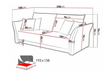 Staffin 3-sits Bäddsoffa Ljusgrå - Möbler - Soffa - Bäddsoffa - 3 sits bäddsoffa