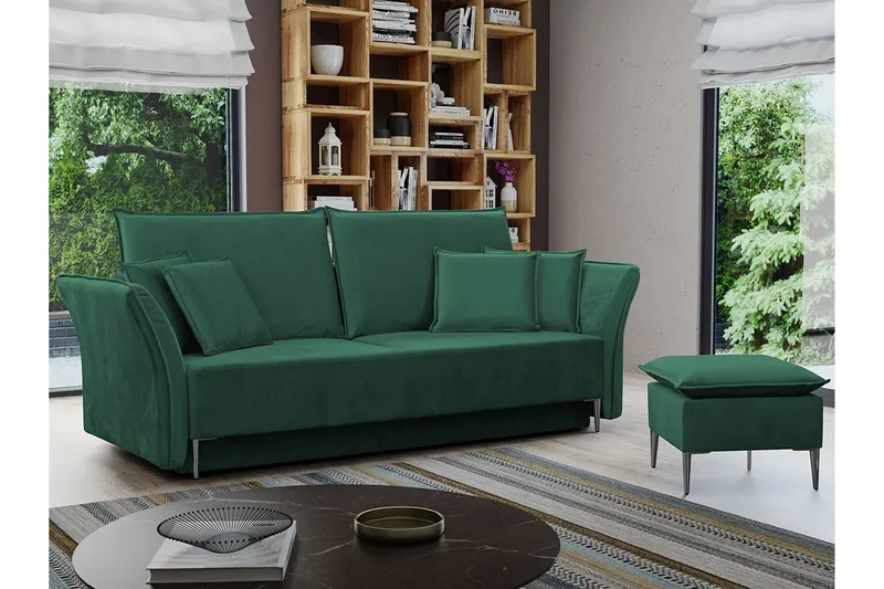 Staffin 3-sits Bäddsoffa NO_BRAND Dark green - Möbler - Soffa - Bäddsoffa - 3 sits bäddsoffa