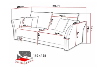 Staffin 3-sits Bäddsoffa NO_BRAND White - Möbler - Soffa - Bäddsoffa - 3 sits bäddsoffa