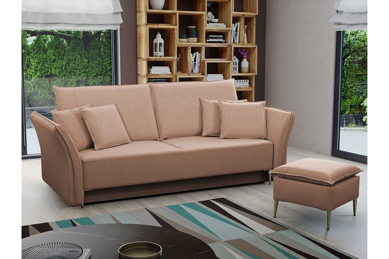 Staffin 3-sits Bäddsoffa Pink - Möbler - Soffa - Bäddsoffa - 3 sits bäddsoffa