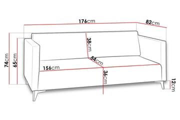 Szafir 3-sits Soffa 82x176 cm - Mörkblå - Möbler - Soffa - Sammetssoffa