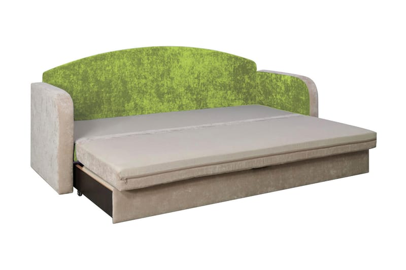 Tenus Bäddsoffa 208x76x86 cm - Beige/Grön - Möbler - Soffa - Bäddsoffa - 3 sits bäddsoffa