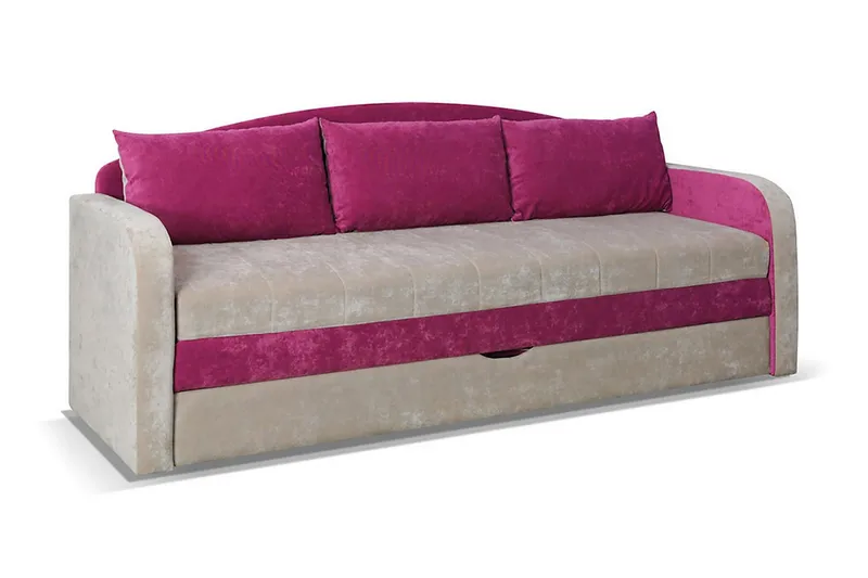 Tenus Bäddsoffa 208x76x86 cm - Rosa - Möbler - Soffa - Bäddsoffa - 3 sits bäddsoffa