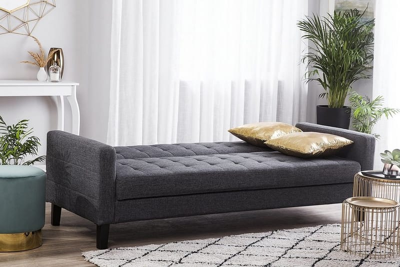 Vehkoo 3-sits Bäddbar Längsbäddad Bäddsoffa 108x178 cm i Tyg - Grå - Möbler - Soffa - Bäddsoffa - 3 sits bäddsoffa