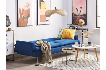 Vettre 3-sits Bäddsoffa - Sammet/Marinblå - Möbler - Soffa - Bäddsoffa - 3 sits bäddsoffa