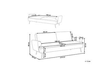 Vettre 3-sits Bäddsoffa - Sammet/Svart - Möbler - Soffa - Bäddsoffa - 3 sits bäddsoffa