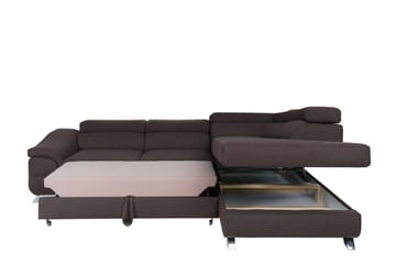 View Bäddsoffa 3-sits med Schäslong Höger - Mörkgrå - Möbler - Soffa - Bäddsoffa - Bäddsoffa längsbäddad