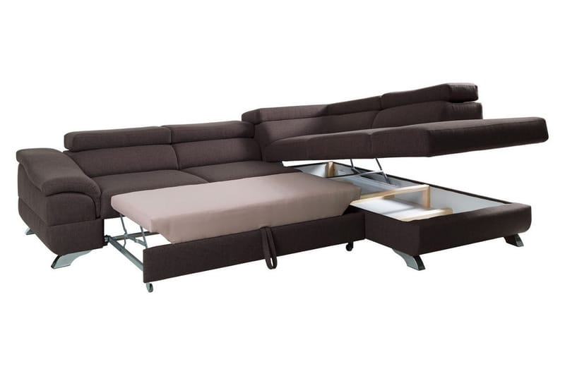 View Bäddsoffa 3-sits med Schäslong Vänster - Ljusgrå - Möbler - Soffa - Bäddsoffa - Bäddsoffa längsbäddad