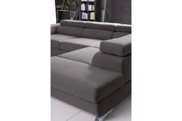 View Bäddsoffa 3-sits med Schäslong Vänster - Ljusgrå - Möbler - Soffa - Bäddsoffa - Bäddsoffa längsbäddad