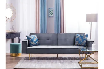 Visnes Bäddsoffa 218 cm - Grå - Möbler - Soffa - Bäddsoffa - 3 sits bäddsoffa