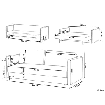 3-sits soffa Eksjo - Gul - Möbler - Soffa - Bäddsoffa - 3 sits bäddsoffa