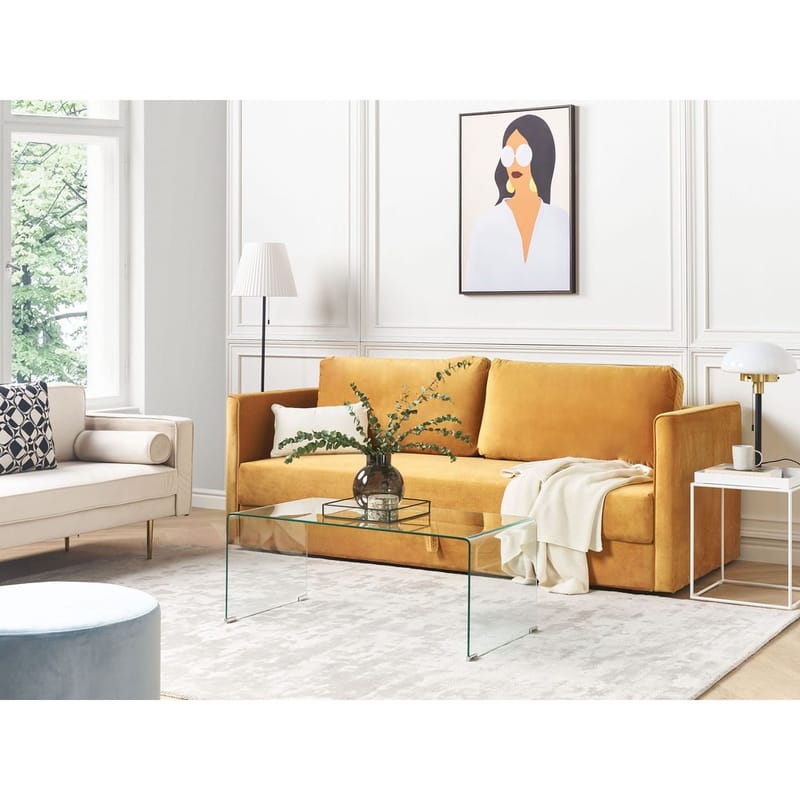 3-sits soffa Eksjo - Gul - Möbler - Soffa - Bäddsoffa - 3 sits bäddsoffa