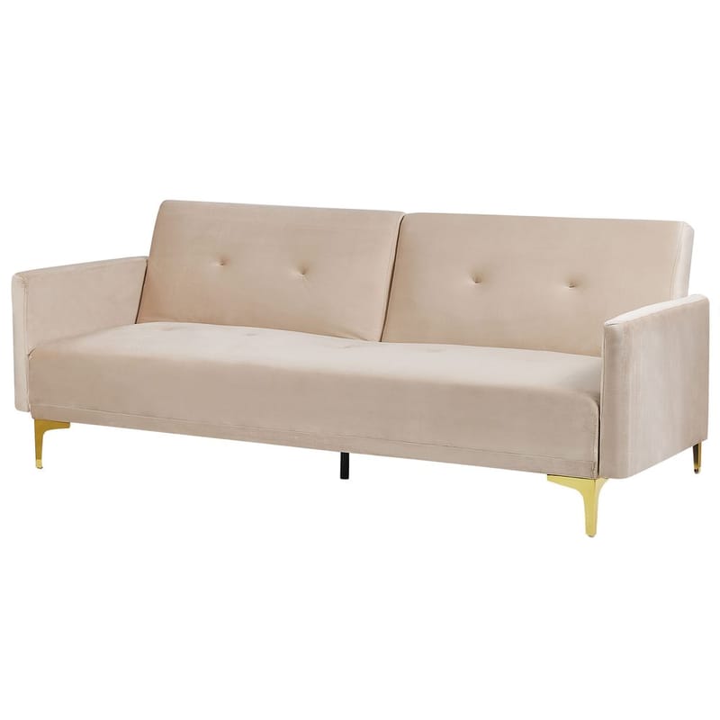 3-sits soffa Lucan - Beige, guld - Möbler - Soffa - Bäddsoffa - 3 sits bäddsoffa