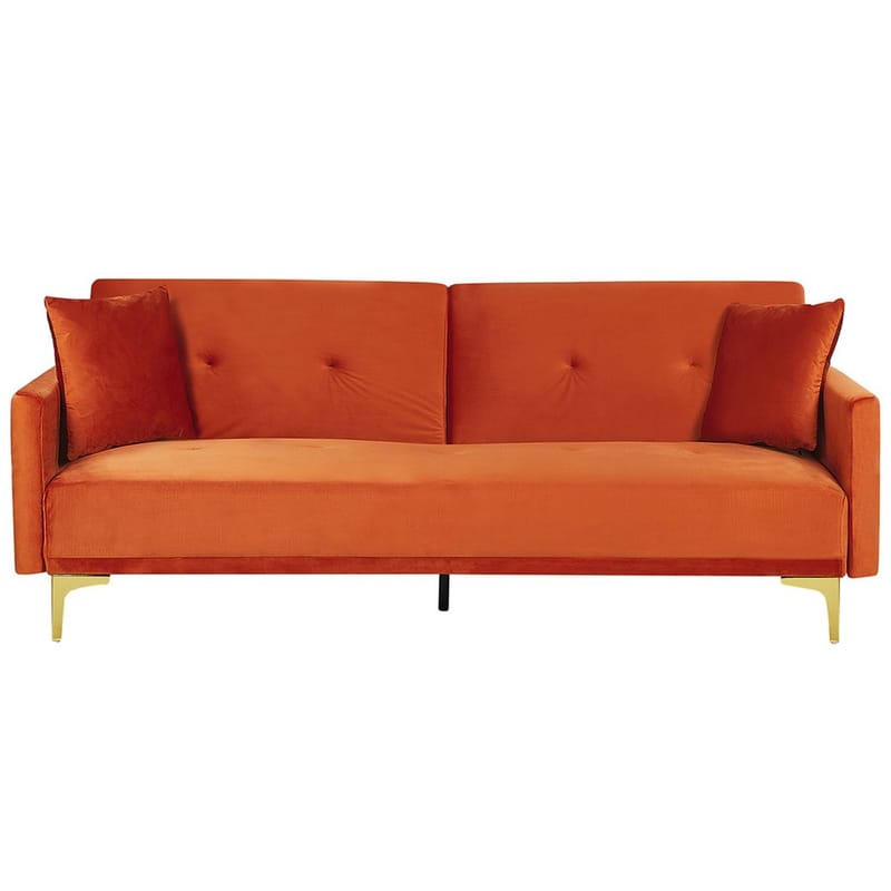 3-sits soffa Lucan - Orange, guld - Möbler - Soffa - Bäddsoffa - 3 sits bäddsoffa