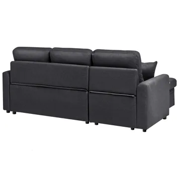 3-sits soffa Nassjo Högervänd - Svart - Möbler - Soffa - Bäddsoffa - Bäddsoffa längsbäddad