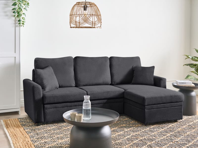 3-sits soffa Nassjo Vänstervänd - Svart - Möbler - Soffa - Bäddsoffa - Bäddsoffa längsbäddad