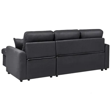 3-sits soffa Nassjo Vänstervänd - Svart - Möbler - Soffa - Bäddsoffa - Bäddsoffa längsbäddad