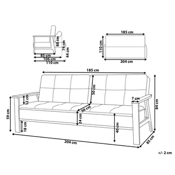 3-sits soffa Tjorn - Grå, ljust trä - Möbler - Soffa - Soffgrupp