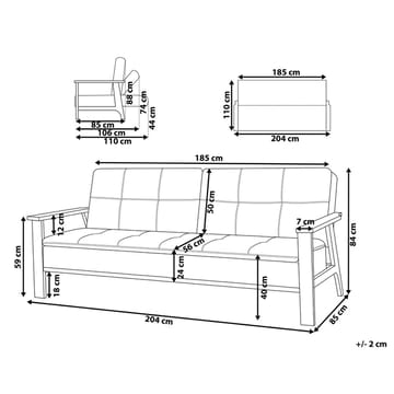 3-sits soffa Tjorn - Ljusgrå, ljust trä - Möbler - Soffa - Soffgrupp