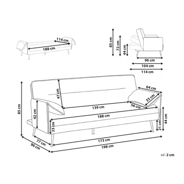 3-sits soffa Vayla - Off-White - Möbler - Soffa - Bäddsoffa - 3 sits bäddsoffa