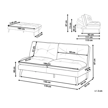 3-sits soffa Yila - Grön - Möbler - Soffa - Bäddsoffa - 3 sits bäddsoffa