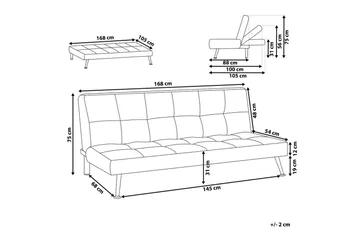 3-sitssoffa Hasle Röd, Svart - Rosa - Möbler - Soffa - Bäddsoffa - 3 sits bäddsoffa