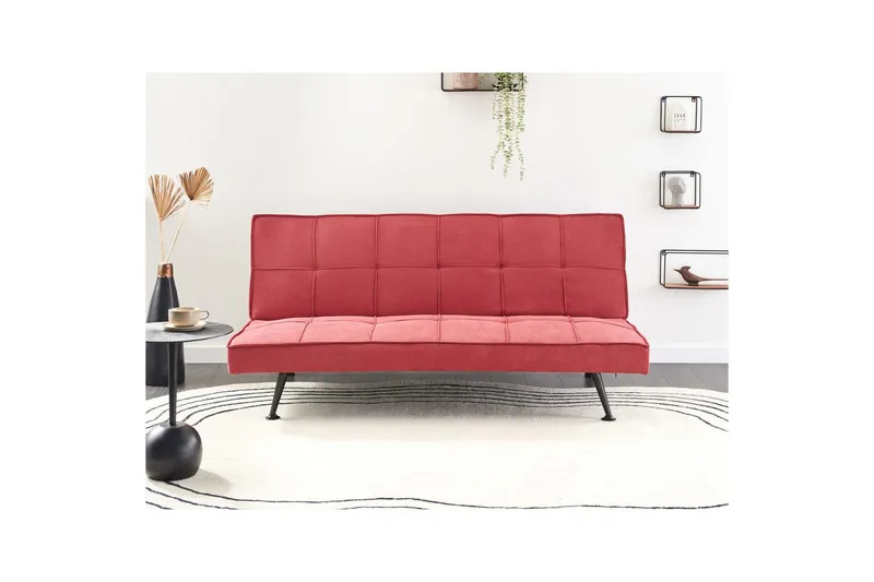 3-sitssoffa Hasle Röd, Svart - Rosa - Möbler - Soffa - Bäddsoffa - 3 sits bäddsoffa