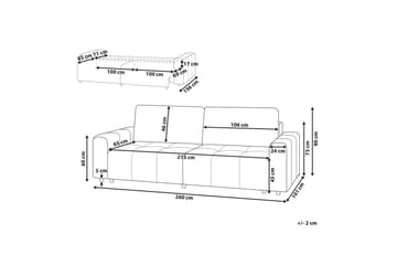 3-sitssoffa Innvik - Brun, 213x156 cm - Möbler - Soffa - Bäddsoffa - 2 sits bäddsoffa