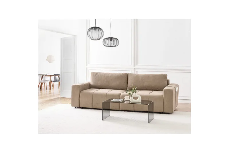 3-sitssoffa Innvik - Brun, 213x156 cm - Möbler - Soffa - Bäddsoffa - 2 sits bäddsoffa