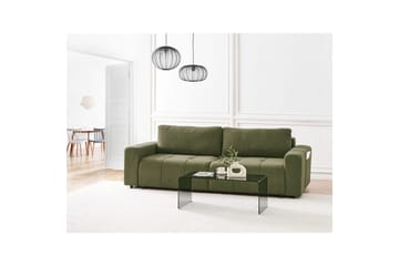 3-sitssoffa Innvik - Grön, 213x156 cm - Möbler - Soffa - Bäddsoffa - 2 sits bäddsoffa
